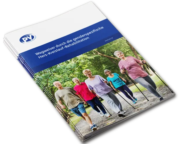 Titelbild der Brosch&uuml;re "Wegweiser durch die genderspezifische Herz-Kreislauf-Rehabilitation"